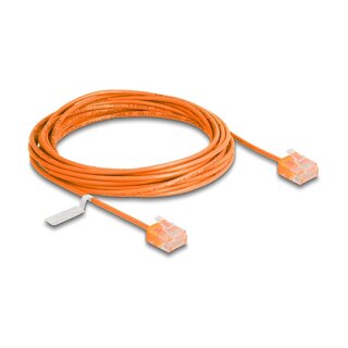 Delock RJ45 Netzwerkkabel Cat.6 UTP Ultra Slim 5 m orange mit kurzen Steckern