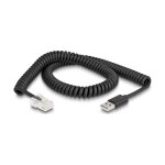 Delock RJ50 zu USB 2.0 Typ-A Barcode Scanner Spiralkabel 2 m