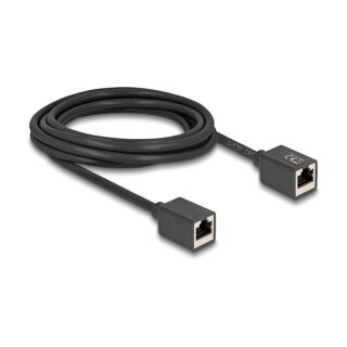 Delock Netzwerk Verlängerungskabel Kupplung RJ45 Buchse zu RJ45 Buchse Cat.6A S/FTP 3 m schwarz