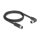 Delock M12 Kabel L-kodiert 4 Pin Stecker rechts gewinkelt zu Buchse gerade PUR schleppkettentauglich 1 m schwarz