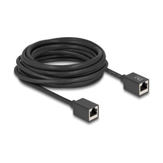 Delock Netzwerk Verlängerungskabel Kupplung RJ45 Buchse zu RJ45 Buchse Cat.6A S/FTP 7,5 m schwarz