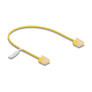 Delock RJ45 Netzwerkkabel Cat.6 UTP Ultra Slim 0,3 m gelb mit kurzen Steckern