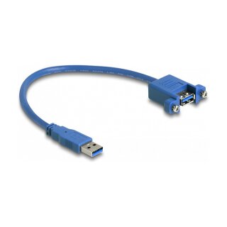 Delock USB 5 Gbps Kabel Typ-A Stecker zu USB 5 Gbps Typ-A Buchse zum Einbau 25 cm
