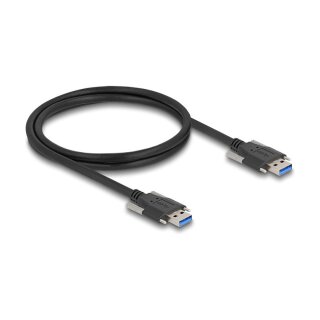 Delock USB 5 Gbps Kabel Typ-A Stecker zu Typ-A Stecker mit Schraubenabstand 22 mm 1 m schwarz