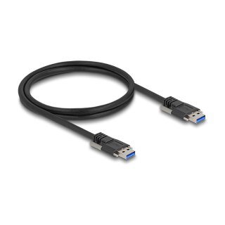 Delock USB 5 Gbps Kabel Typ-A Stecker zu Typ-A Stecker mit Schraubenabstand 19 mm 1 m schwarz