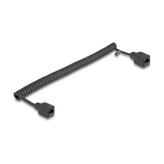 Delock RJ45 Spiralkabel Buchse zu Buchse Cat.5e UTP 1 m bis 3 m schwarz
