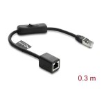 RJ45 Kabel Stecker zu Buchse mit Schalter Cat.6 F/UTP 0,3...
