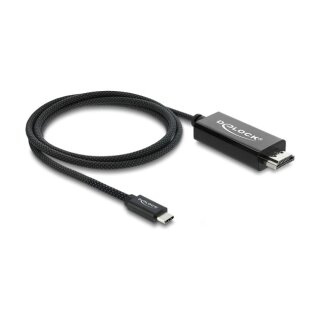 Delock Koaxiales USB Type-C™ zu HDMI Kabel (DP Alt Mode) 4K 60 Hz mit Geflechtmantel 1 m