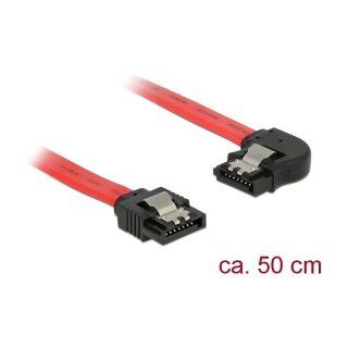 Delock SATA 6 Gb/s Kabel gerade auf links gewinkelt 50 cm rot