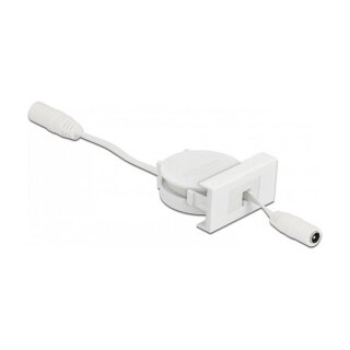 Delock Easy 45 Modul Power Ausrollkabel DC 5,5 x 2,1 mm Buchse / Buchse weiß