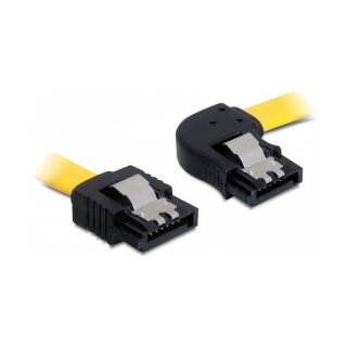 SATA 6 Gb/s Kabel gerade auf rechts gewinkelt 50 cm gelb