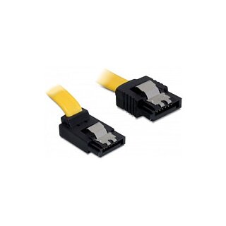 Delock SATA 6 Gb/s Kabel gerade auf oben gewinkelt 20 cm gelb