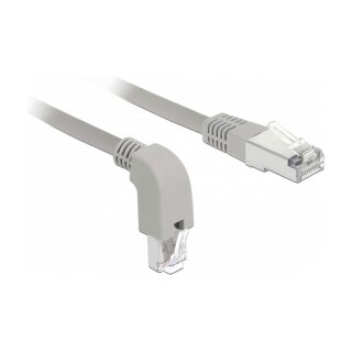 Delock Netzwerkkabel RJ45 Cat.6A S/FTP unten gewinkelt / gerade 1 m