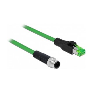 Delock Netzwerkkabel M12 4 Pin D-kodiert zu RJ45 Stecker PVC 2 m
