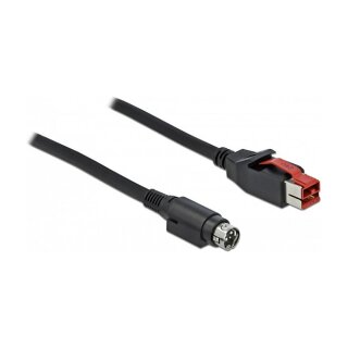 Delock PoweredUSB Kabel Stecker 24 V zu Mini-DIN 3 Pin Stecker 3 m für POS Drucker und Terminals