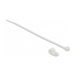 Delock Befestigungsschelle 6,4 mm mit Kabelbinder L 200 x B 3,6 mm weiß