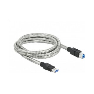 Delock USB 5 Gbps Kabel Typ-A Stecker zu Typ-B Stecker mit Metallmantel 2 m