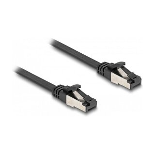 Delock RJ45 Flachband Patchkabel Stecker zu Stecker Cat.8.1 flexibel 0,25 m schwarz