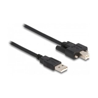 Delock Kabel USB 2.0 Typ-A Stecker zu Typ-B Stecker mit Schrauben 1 m
