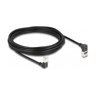 Delock RJ45 Netzwerkkabel Cat.6A S/FTP Slim 90° oben / unten gewinkelt 5 m schwarz