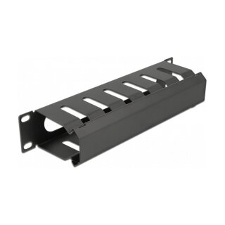 10" Kabelmanagement Rangierpanel mit Öffnung 1 HE schwarz