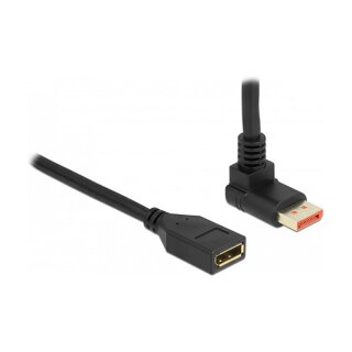 DisplayPort Verlängerungskabel Stecker 90° oben gewinkelt zu Buchse 8K 60 Hz 3 m