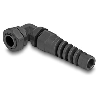 Delock Kabelverschraubung mit Zugentlastung 90° gewinkelt PG7 schwarz