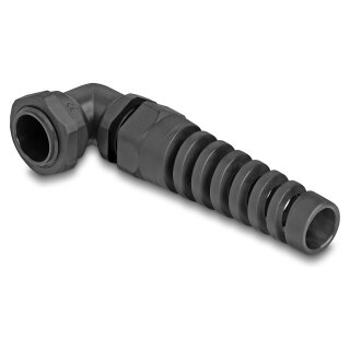 Delock Kabelverschraubung mit Zugentlastung 90° gewinkelt PG13,5 schwarz