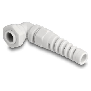 Delock Kabelverschraubung mit Zugentlastung 90° gewinkelt PG7 grau