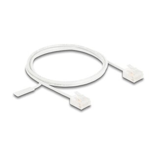 Delock RJ45 Netzwerkkabel Cat.6 UTP Ultra Slim 1 m weiß mit kurzen Steckern
