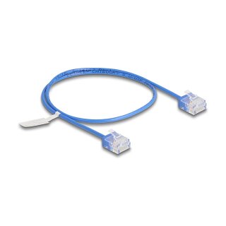 Delock RJ45 Netzwerkkabel Cat.6 UTP Ultra Slim 0,5 m blau mit kurzen Steckern