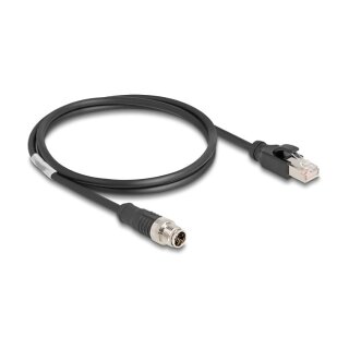 M12 Kabel X-kodiert 8 Pin Stecker zu RJ45 Stecker PVC 1 m