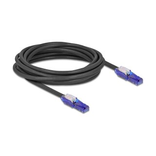 Delock RJ45 Netzwerkkabel Cat.6 UTP mit 180° winkelbaren Steckern schwarz 5 m