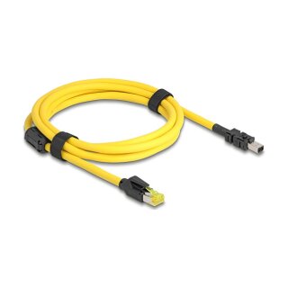 Delock Mini I/O 8 Pin D-Form Typ 2 Stecker zu RJ45 Stecker Cat.6 Kabel 2 m gelb