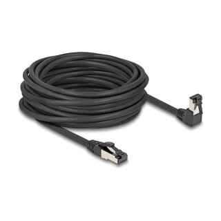 RJ45 Netzwerkkabel Cat.8.1 S/FTP 90° unten gewinkelt / gerade 10 m schwarz