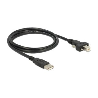 Delock Kabel USB 2.0 Typ A Stecker > USB 2.0 Typ B Stecker mit Schrauben 1 m