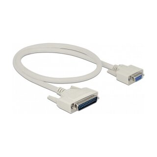 Delock Serielles Kabel D-Sub 25 Stecker zu D-Sub 9 Buchse 0,5 m
