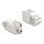 Delock Keystone Modul RJ45 Buchse zu LSA Cat.6A 45° gewinkelte Buchse geschirmt 90° Kabelführung werkzeugfrei Metall