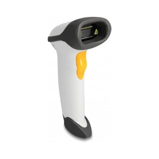 Delock USB Barcode Scanner 1D mit Anschlusskabel und Halterung - Laser - hellgrau