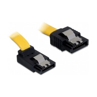 SATA 6 Gb/s Kabel gerade auf oben gewinkelt 30 cm gelb