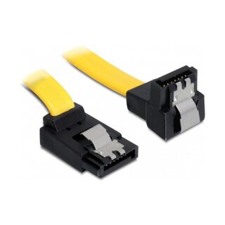 Delock SATA 6 Gb/s Kabel oben gewinkelt auf unten gewinkelt 50 cm gelb