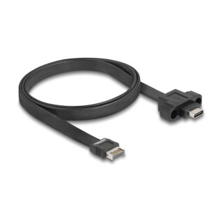 USB 10 Gbps Flachbandkabel Typ-E Key A 20 Pin Stecker zu USB Type-C™ Buchse zum Einbau 75 cm