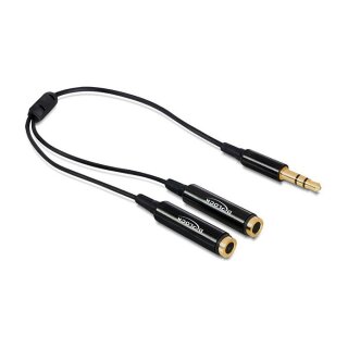 Kabel Audio Splitter Klinkenstecker 3,5 mm 3 Pin > 2 x Klinkenbuchse 3,5 mm 3 Pin 25 cm