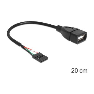 Delock Kabel USB Pin Header Buchse > USB 2.0 Typ-A Buchse 20 cm