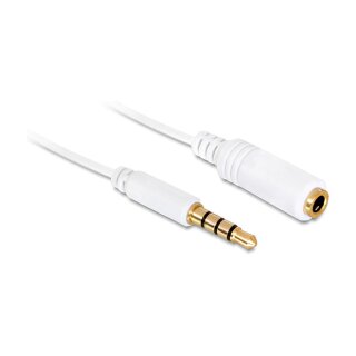 Delock Verlängerungskabel Audio Klinke 3,5 mm Stecker / Buchse 4 Pin 0,5 m