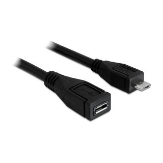 Delock Verlängerungskabel USB 2.0 Typ Micro-B Stecker > USB 2.0 Typ Micro-B Buchse 1 m