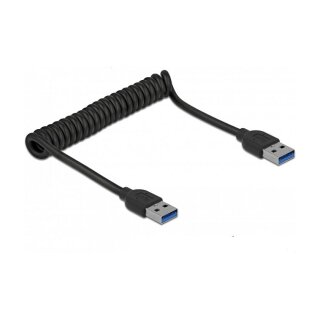 Delock USB 5 Gbps Spiralkabel Typ-A Stecker zu Typ-A Stecker