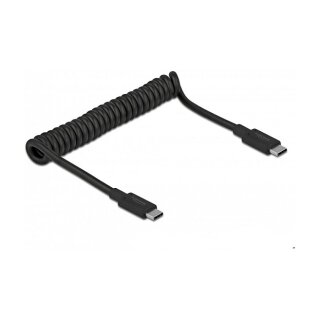 Delock USB 10 Gbps Spiralkabel USB Type-C™ Stecker zu USB Type-C™ Stecker PD 3 A E-Marker
