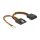 Stromkabel SATA 15 Pin Buchse > Molex 4 Pin Stecker + 4 Pin Strombuchse