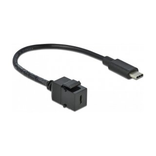Delock Keystone Modul USB 5 Gbps Type-C™ Buchse zu USB Type-C™ Stecker mit Kabel 25 cm